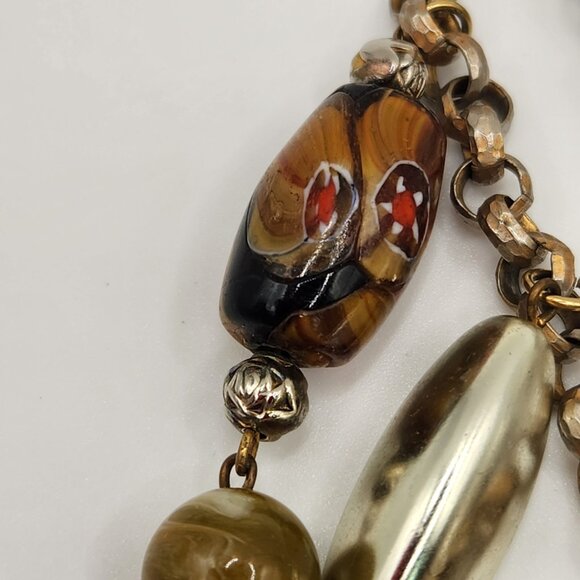 Bohemian Tribal-Inspired Statement Necklace – Mixed Materials with Pendant - Picture 12 of 15